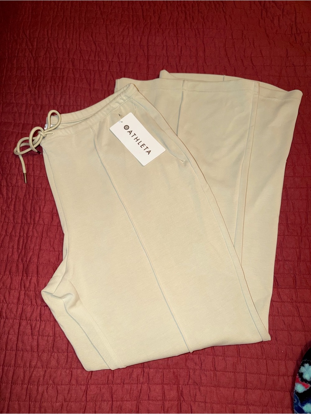 NWT NEW Athleta Tan Cream Drawstring Sweatpants